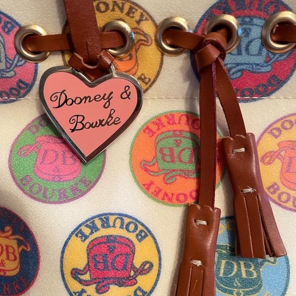 Dooney & Bourke medallion tassel bag Colorful Logo Canvas Tote - Picture 2 of 6